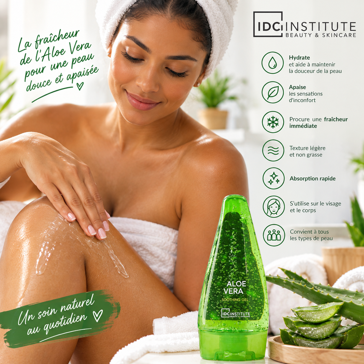 Gel Apaisant et Hydratant à l'Aloe Vera IDC Institute