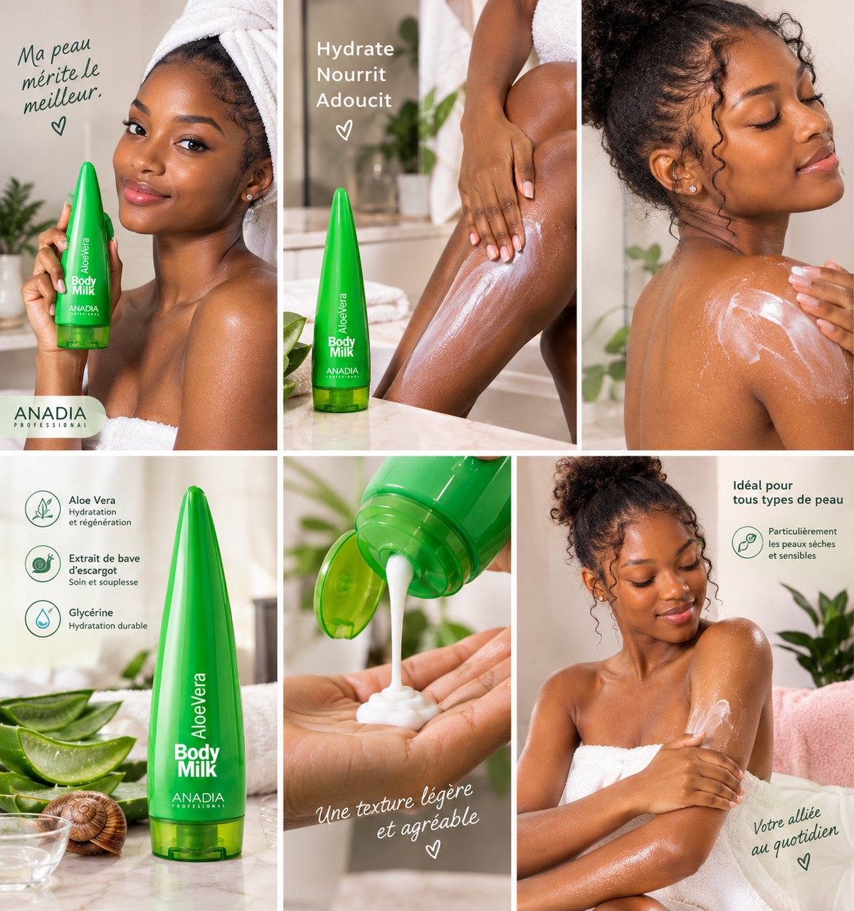 Lait Corporel Nourrissant à l'Aloe Vera Anadia